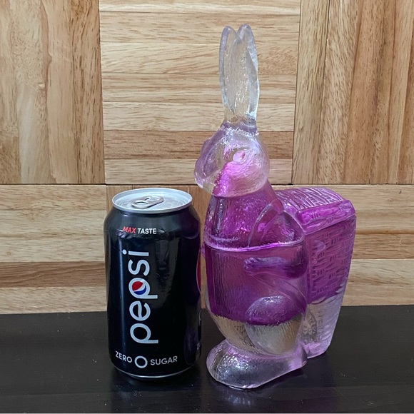 Vintage Zabkowice Glass Magenta Pink Bunny Rabbit Candy Dish - Picture 11 of 16